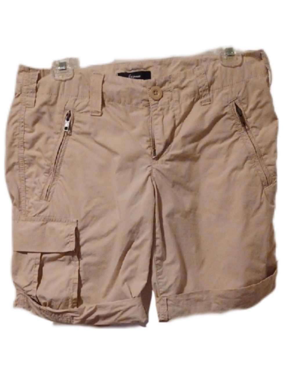 << Express Beige Cargo Shorts with Zipper Pockets Women's Size 4